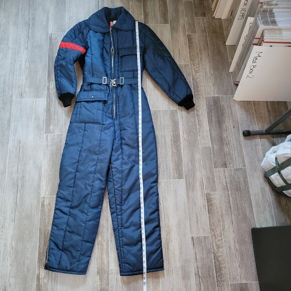 Vintage J C Penny Snowmobile Suit, Women’s M, Navy, One Piece zip closure EUC - Picture 14 of 14